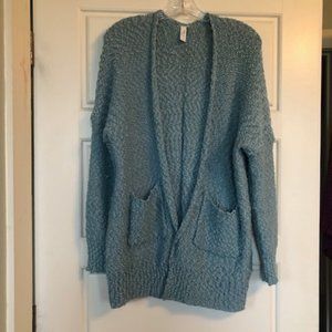 L love Teal Popcorn Textured Cardigan - S/M